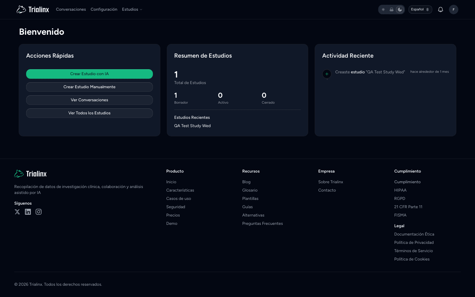 Trialinx — Estudios clínicos sin arrastrar Excels moribundos.